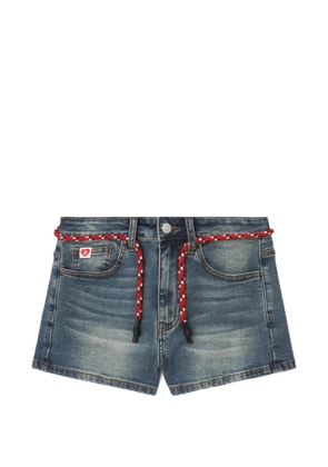 A BATHING APE® rope-belt denim shorts - Blue