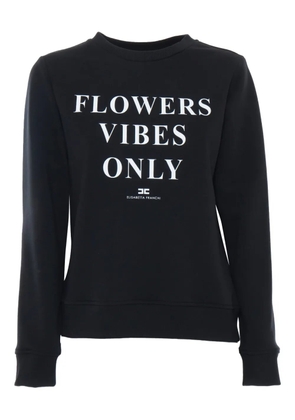 Elisabetta Franchi logo-print cotton-blend sweatshirt - Black