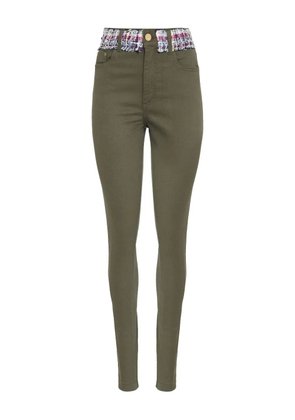 Lethicia Bronstein Sandra tweed-waistband skinny pants - Green