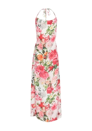 Lethicia Bronstein Anturio floral-print cowl-neck maxi dress - Pink