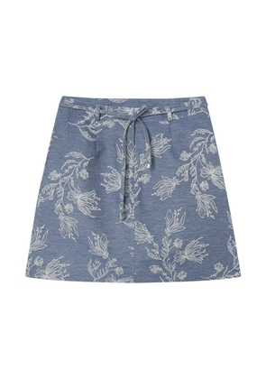 Ports 1961 floral A-line mini skirt - Blue