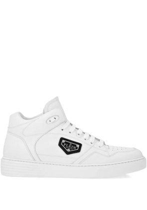 Philipp Plein leather hi-top sneakers - White