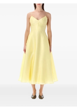 Alberta Ferretti silk organza midi dress - Yellow