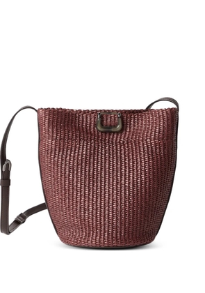 Brunello Cucinelli sartorial small bucket bag in techno raffia - Red