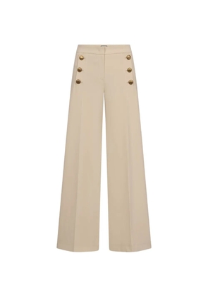 Seductive button-detail palazzo pants - Neutrals
