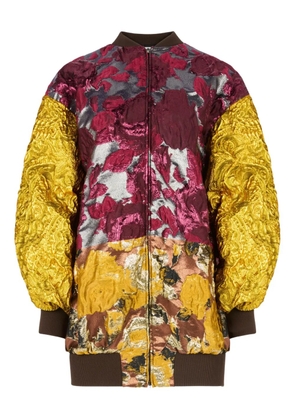 Nina Ricci jacquard patchwork bomber - Red