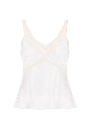 LoveShackFancy ‘Lirena lace trim floral blouse - Neutrals