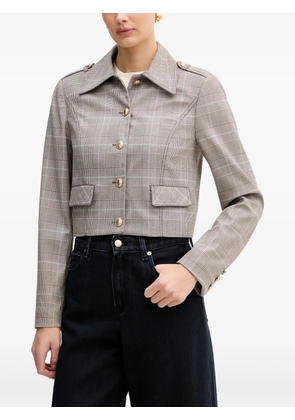 GUESS USA check button cropped jacket - Neutrals