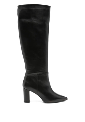 Thea Mika 80mm leather block-heel boots - Black