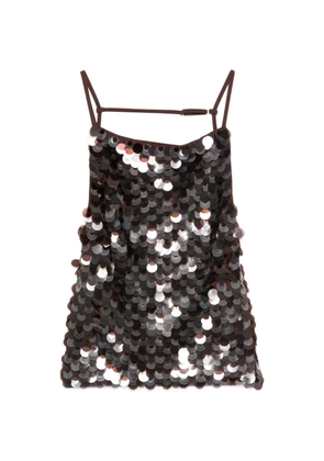 P.A.R.O.S.H. sequin straps top - Brown