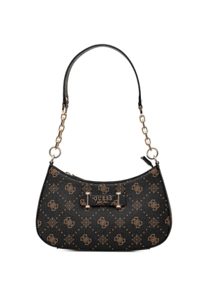 GUESS USA Carrie monogram chain shoulder bag - Brown