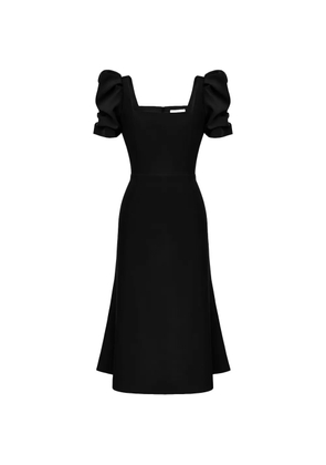 POST MERIDIEM square-neck short-sleeve midi dress - Black