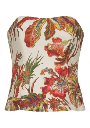 Cara Cara Agnes floral strapless top - Neutrals