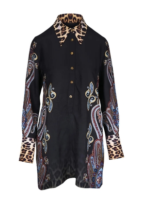 Camilla Istanbul Animalia mini shirt dress - Black