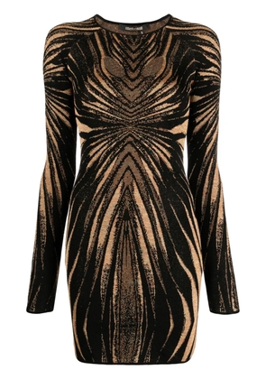 Roberto Cavalli graphic-print mini dress - Black