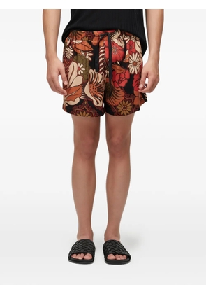 Osklen Pj floral-print drawstring shorts - Black