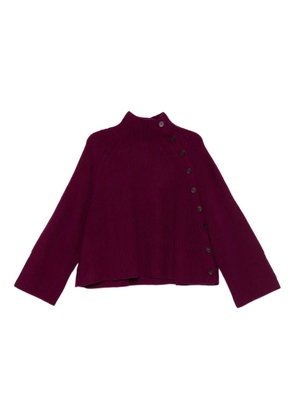 BOMPARD long-sleeves buttoned sweater - Purple