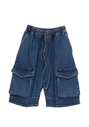 Nº21 cargo-pocket drawstring-fastening shorts - Blue