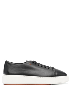 Santoni leather low-top sneakers - Black