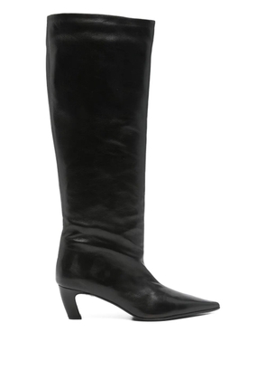 Thea Mika 60mm pointed-toe calf-leather boots - Black