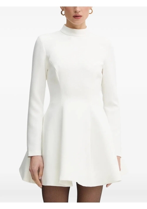 Bardot high-neck long-sleeve mini dress - White