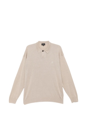 Giorgio Armani logo-embroidered polo shirt - Neutrals