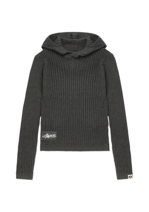 A BATHING APE® hooded ribbed knitwear - Grey
