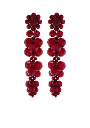 Simone Rocha crystal-flower earrings - Red