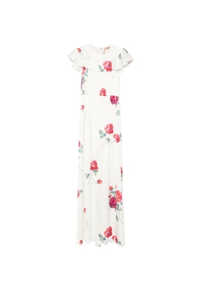 Nº21 ruffled-detail floral maxi dress - White