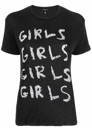 R13 slogan-print short-sleeved T-shirt - Black