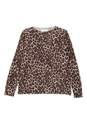 BOMPARD leopard-print round-neck sweater - Brown