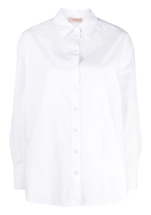 TWINSET chain-link belt poplin shirt - White