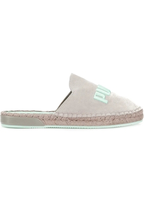 FENTY embroidered logo flat espadrilles - Green