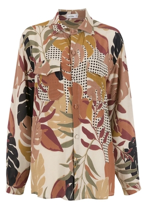 Amir Slama palm tree leaf print shirt - Multicolour