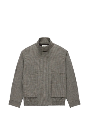 WE-AR4 check high-neck jacket - Neutrals