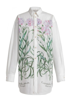 Alberta Ferretti floral-print buttoned shirt - White