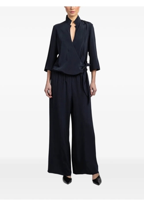 Peter Cohen tie-detail wrap jumpsuits - Blue