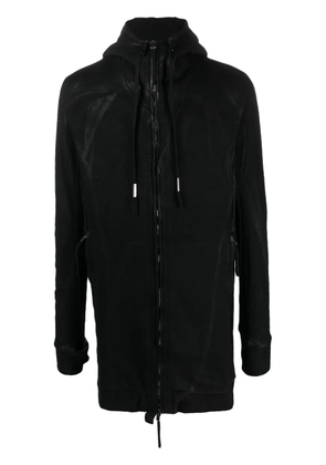Boris Bidjan Saberi distressed-effect drawstring hooded jacket - Black