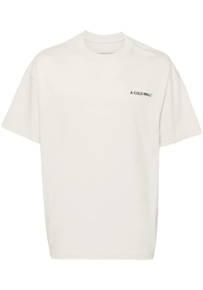 A-COLD-WALL* logo-flocked cotton T-shirt - Neutrals
