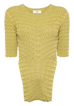 Muller Of Yoshiokubo patterned-intarsia knitted top - Green