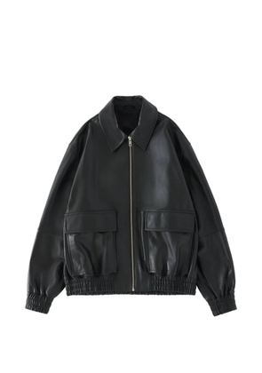 Studio Nicholson Piston zip-up leather jacket - Black