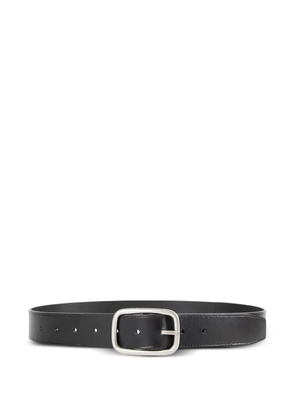 Ann Demeulemeester Oval Bold oily skin buckle belt - Black