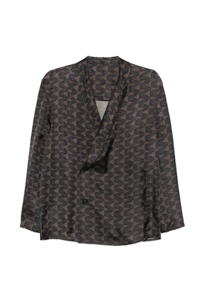Giorgio Armani geometric-patterned blazer - Black