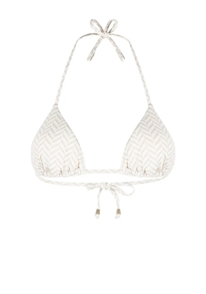 TWINSET herringbone-pattern bikini top - White