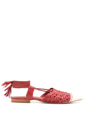 Sarah Chofakian Lovina woven ballerina shoes - Red