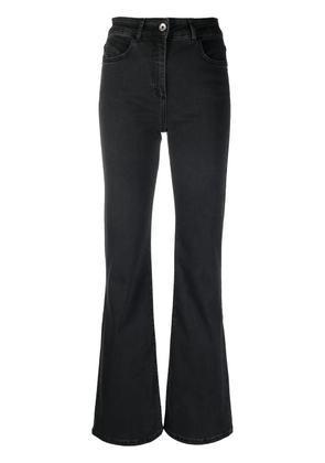 Patrizia Pepe logo-patch flared jeans - Black