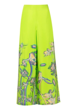 Lenny Niemeyer dandelion-print silk palazzo pants - Green