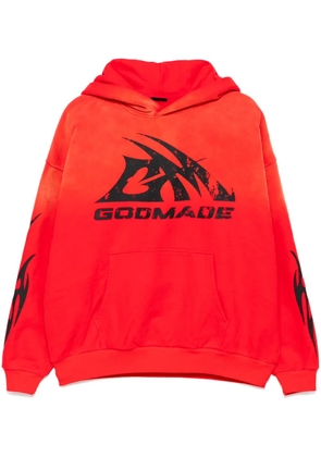 GODMADE logo print hoodie - Red