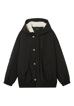 tout a coup button-fastening hooded jacket - Black