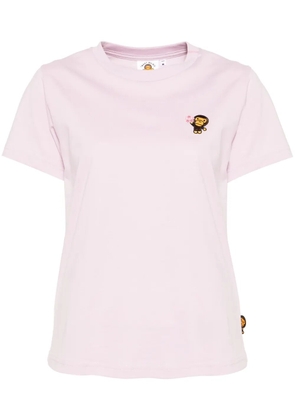 A BATHING APE® logo-embroidered T-shirt - Purple